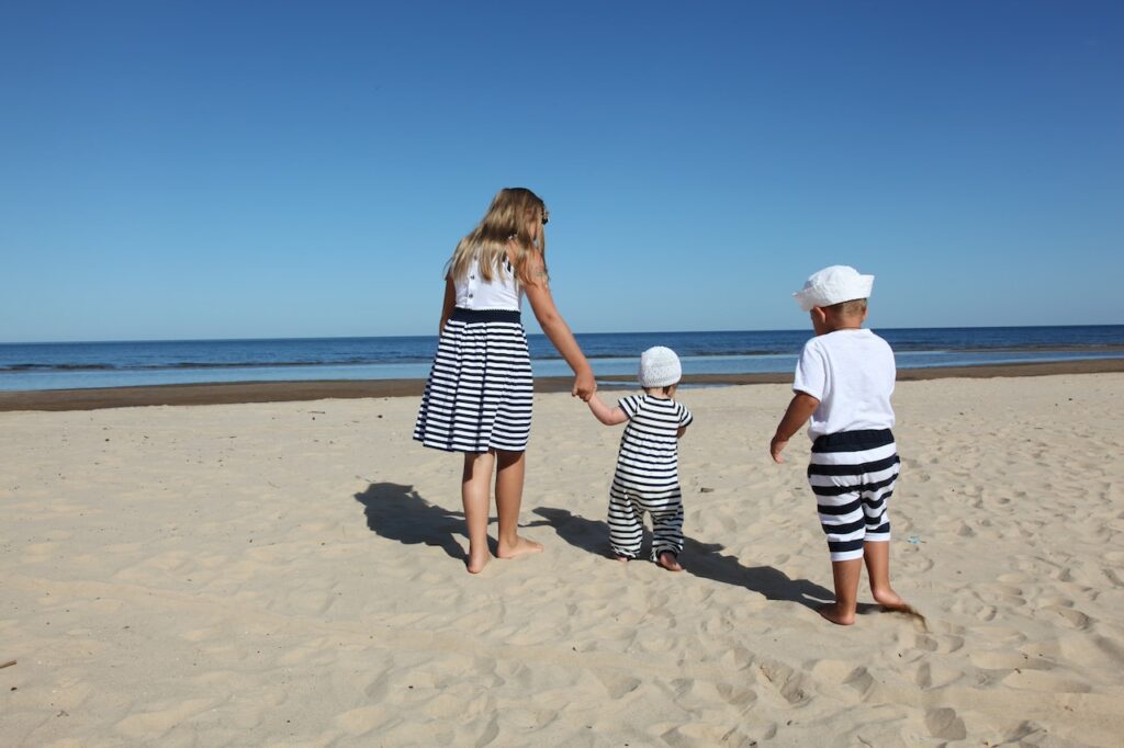 Family on the beach